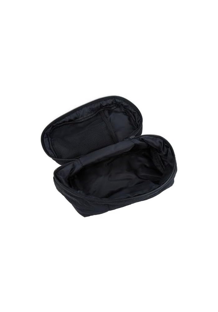 DAISO Down Style Padded Makeup Pouch - Black Soft Cosmetic Storage Bag for Travel & Daily Use - Image 3